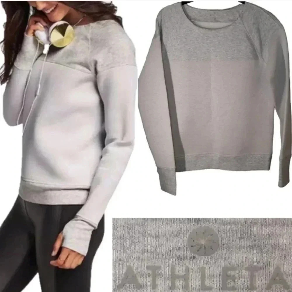 Athleta fuse colorblock scuba neoprene pullover sweater